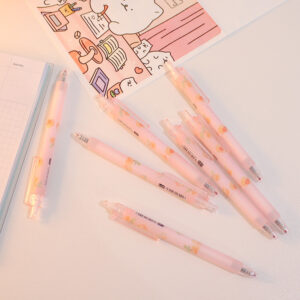 cute-peach-press-gel-pen-korean-stationery-kawaii-gel-ink-rollerball-pens
